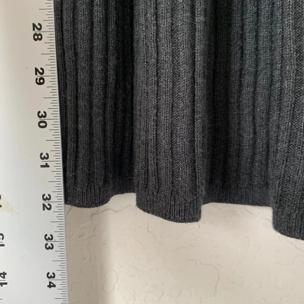 Abercrombie Kids Sweater Dress Girls 11/12 Grey Ribbed Tie Waist Quiet Luxury